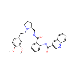 COc1ccc(CCN2CCC[C@H]2CNC(=O)c2ccccc2NC(=O)c2cnc3ccccc3c2)cc1OC ZINC000028714004