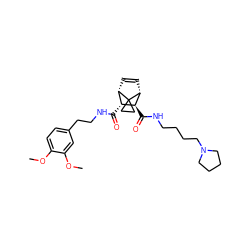 COc1ccc(CCNC(=O)[C@@H]2[C@@H]3C=C[C@H]([C@H]2C(=O)NCCCCN2CCCC2)C32CC2)cc1OC ZINC000168430256