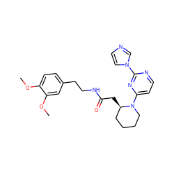 COc1ccc(CCNC(=O)C[C@@H]2CCCCN2c2ccnc(-n3ccnc3)n2)cc1OC ZINC000035276429