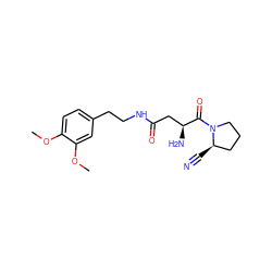 COc1ccc(CCNC(=O)C[C@H](N)C(=O)N2CCC[C@H]2C#N)cc1OC ZINC000028468460