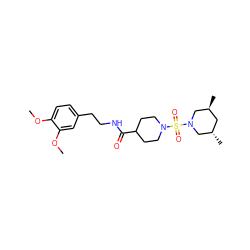 COc1ccc(CCNC(=O)C2CCN(S(=O)(=O)N3C[C@@H](C)C[C@H](C)C3)CC2)cc1OC ZINC000004099518