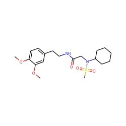COc1ccc(CCNC(=O)CN(C2CCCCC2)S(C)(=O)=O)cc1OC ZINC000002878108