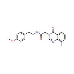 COc1ccc(CCNC(=O)Cn2cnc3c(C)cccc3c2=O)cc1 ZINC000013012053