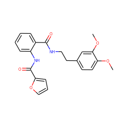 COc1ccc(CCNC(=O)c2ccccc2NC(=O)c2ccco2)cc1OC ZINC000000784696