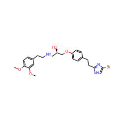 COc1ccc(CCNC[C@@H](O)COc2ccc(CCc3nc(Br)c[nH]3)cc2)cc1OC ZINC000026017597