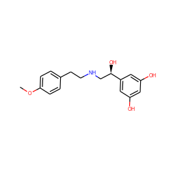COc1ccc(CCNC[C@@H](O)c2cc(O)cc(O)c2)cc1 ZINC000103231261