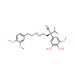COc1ccc(CCNCCC[C@](C#N)(c2cc(OC)c(OC)c(OC)c2)C(C)C)cc1OC ZINC000031417184