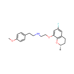 COc1ccc(CCNCCOc2cc(F)cc3c2O[C@@H](C)CC3)cc1 ZINC000001539074