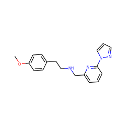 COc1ccc(CCNCc2cccc(-n3cccn3)n2)cc1 ZINC000013782309