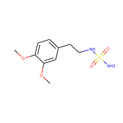 COc1ccc(CCNS(N)(=O)=O)cc1OC ZINC000074012075