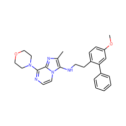 COc1ccc(CCNc2c(C)nc3c(N4CCOCC4)nccn23)c(-c2ccccc2)c1 ZINC001772604067