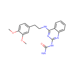 COc1ccc(CCNc2nc(NC(N)=O)nc3ccccc23)cc1OC ZINC001772601054