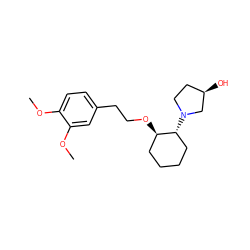 COc1ccc(CCO[C@@H]2CCCC[C@H]2N2CC[C@@H](O)C2)cc1OC ZINC000022010910