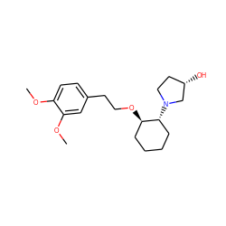 COc1ccc(CCO[C@@H]2CCCC[C@H]2N2CC[C@H](O)C2)cc1OC ZINC000038238107