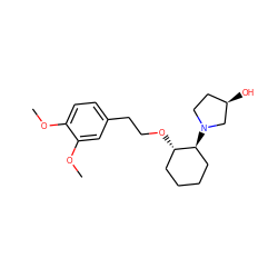 COc1ccc(CCO[C@H]2CCCC[C@@H]2N2CC[C@@H](O)C2)cc1OC ZINC000034578106