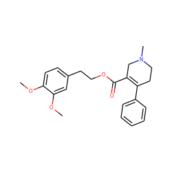 COc1ccc(CCOC(=O)C2=C(c3ccccc3)CCN(C)C2)cc1OC ZINC000095594415