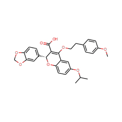 COc1ccc(CCOC2=C(C(=O)O)[C@@H](c3ccc4c(c3)OCO4)Oc3ccc(OC(C)C)cc32)cc1 ZINC000013473481