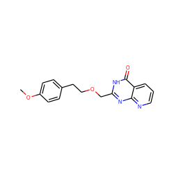 COc1ccc(CCOCc2nc3ncccc3c(=O)[nH]2)cc1 ZINC000058591168