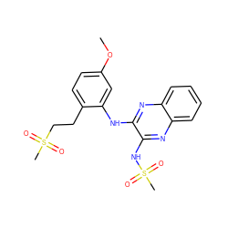 COc1ccc(CCS(C)(=O)=O)c(Nc2nc3ccccc3nc2NS(C)(=O)=O)c1 ZINC000147969672