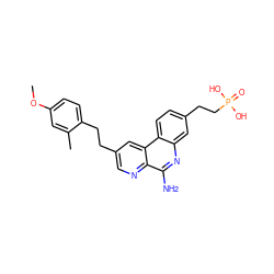 COc1ccc(CCc2cnc3c(N)nc4cc(CCP(=O)(O)O)ccc4c3c2)c(C)c1 ZINC000113407377