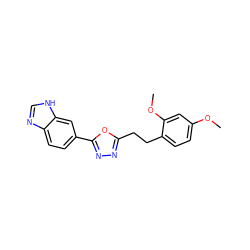 COc1ccc(CCc2nnc(-c3ccc4nc[nH]c4c3)o2)c(OC)c1 ZINC000096282995