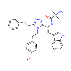 COc1ccc(CCn2c(CCc3ccccc3)nnc2[C@@H](Cc2c[nH]c3ccccc23)NC(=O)C(C)(C)N)cc1 ZINC000028635679