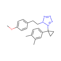 COc1ccc(CCn2nnn[n+]2C2(c3ccc(C)c(C)c3)CC2)cc1 ZINC000038149898