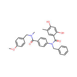 COc1ccc(CN(C)C(=O)c2ccc(N(Cc3ccccc3)C(=O)c3cc(C)c(O)cc3O)cc2)cc1 ZINC000653664711