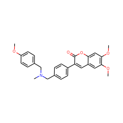 COc1ccc(CN(C)Cc2ccc(-c3cc4cc(OC)c(OC)cc4oc3=O)cc2)cc1 ZINC000028710694