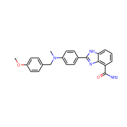 COc1ccc(CN(C)c2ccc(-c3nc4c(C(N)=O)cccc4[nH]3)cc2)cc1 ZINC000026499092