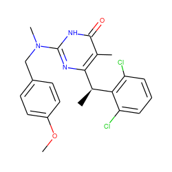 COc1ccc(CN(C)c2nc([C@H](C)c3c(Cl)cccc3Cl)c(C)c(=O)[nH]2)cc1 ZINC000653732548