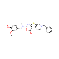 COc1ccc(CN(C)c2nc3sc4c(c3c(=O)o2)CCN(Cc2ccccc2)C4)cc1OC ZINC000013678188