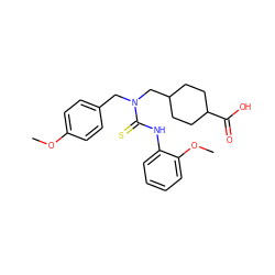 COc1ccc(CN(CC2CCC(C(=O)O)CC2)C(=S)Nc2ccccc2OC)cc1 ZINC000015962023