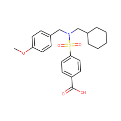 COc1ccc(CN(CC2CCCCC2)S(=O)(=O)c2ccc(C(=O)O)cc2)cc1 ZINC000059081410