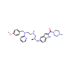 COc1ccc(CN(CCN(C)C[C@H](C)Nc2ccc3[nH]c(C(=O)N4CCN(C)CC4)cc3c2)c2ccccn2)cc1 ZINC000073140944