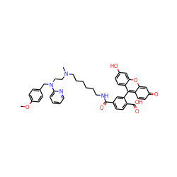 COc1ccc(CN(CCN(C)CCCCCCNC(=O)c2ccc(C(=O)O)c(-c3c4ccc(=O)cc-4oc4cc(O)ccc34)c2)c2ccccn2)cc1 ZINC000028250355