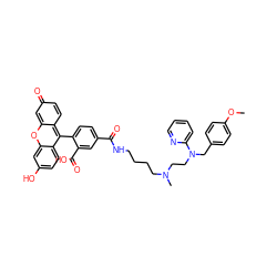 COc1ccc(CN(CCN(C)CCCCNC(=O)c2ccc(-c3c4ccc(=O)cc-4oc4cc(O)ccc34)c(C(=O)O)c2)c2ccccn2)cc1 ZINC000028244159