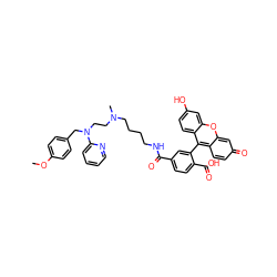 COc1ccc(CN(CCN(C)CCCCNC(=O)c2ccc(C(=O)O)c(-c3c4ccc(=O)cc-4oc4cc(O)ccc34)c2)c2ccccn2)cc1 ZINC000028245387