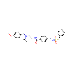 COc1ccc(CN(CCNC(=O)c2ccc(CNS(=O)(=O)Cc3ccccc3)cc2)C(C)C)cc1 ZINC000066167314