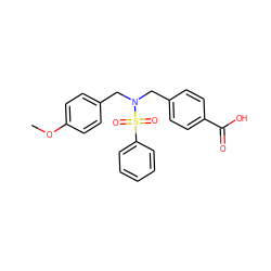 COc1ccc(CN(Cc2ccc(C(=O)O)cc2)S(=O)(=O)c2ccccc2)cc1 ZINC000116672407