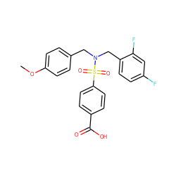 COc1ccc(CN(Cc2ccc(F)cc2F)S(=O)(=O)c2ccc(C(=O)O)cc2)cc1 ZINC000115731766