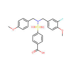 COc1ccc(CN(Cc2ccc(OC)c(F)c2)S(=O)(=O)c2ccc(C(=O)O)cc2)cc1 ZINC000115731560