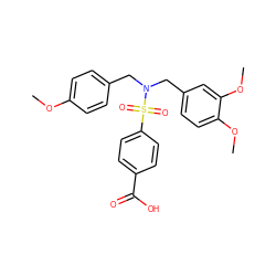 COc1ccc(CN(Cc2ccc(OC)c(OC)c2)S(=O)(=O)c2ccc(C(=O)O)cc2)cc1 ZINC000059084766