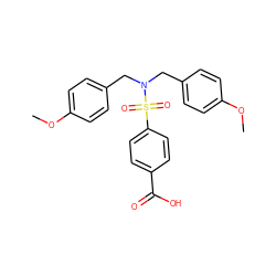 COc1ccc(CN(Cc2ccc(OC)cc2)S(=O)(=O)c2ccc(C(=O)O)cc2)cc1 ZINC000115731900