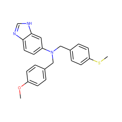 COc1ccc(CN(Cc2ccc(SC)cc2)c2ccc3nc[nH]c3c2)cc1 ZINC000072317632