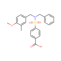 COc1ccc(CN(Cc2ccccc2)S(=O)(=O)c2ccc(C(=O)O)cc2)cc1C ZINC000115733049