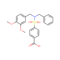 COc1ccc(CN(Cc2ccccc2)S(=O)(=O)c2ccc(C(=O)O)cc2)cc1OC ZINC000059084979