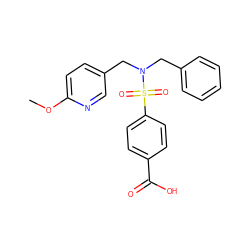COc1ccc(CN(Cc2ccccc2)S(=O)(=O)c2ccc(C(=O)O)cc2)cn1 ZINC000115732760