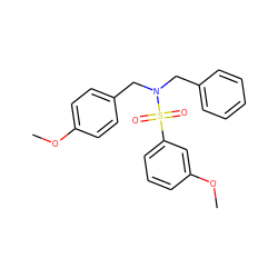 COc1ccc(CN(Cc2ccccc2)S(=O)(=O)c2cccc(OC)c2)cc1 ZINC000115732074