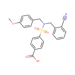 COc1ccc(CN(Cc2ccccc2C#N)S(=O)(=O)c2ccc(C(=O)O)cc2)cc1 ZINC000059085194